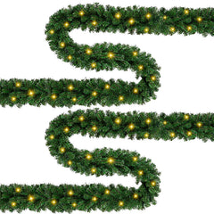 SWANEW Weihnachtsgirlande 5m 100 LEDs, Weihnachten Dekoration, Weihnachten GrĂŒne Girlande mit Lichterkette Tannengirlande