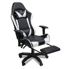 SWANEW Bürostuhl Gaming Stuhl, Ergonomischer Computerstuhl, Gaming Chair mit Fußstütze, Lendenkissen und Kopfkissen, 150 kg Belastbarkeit
