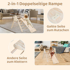 SWANEW Klettergerüst, 3-in-1 Klettergerüst mit Bogen/Rutsche/Dreieck, Indoor Lernspielzeug, Kletterdreieck, Kletterbogen kinderrutsche