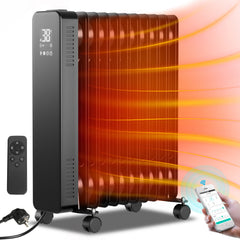 SWANEW Ölradiator Elektroheizung 2500W, Thermostat, Ölheizung Energiesparend