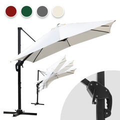 SWANEW Sonnenschirm 300 x 300 cm mit Gartenschirm mit StÀnder Ampelschirm, Sonnenschutz UV50+, 360° Drehbar und Kippbar