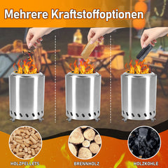 SWANEW Rauchfreie Feuerschale, Mini Tischkamin, Feuertonne