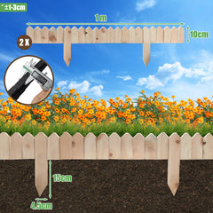 SWANEW Rasenkante Holz, Beetumrandung, Steckzaun, Gartenpalisade