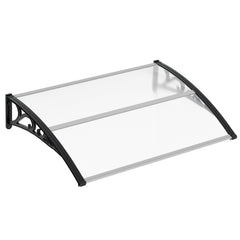 SWANEW Vordach für Haustür, 5 mm Überdachung, Transparentes Pultbogenvordach, Polycarbonat Pultvordach, Türdach für draußen