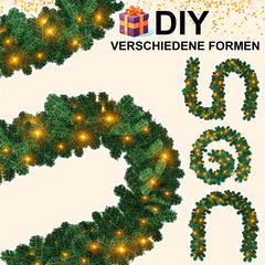 SWANEW Weihnachtsgirlande 5m 100 LEDs, Weihnachten Dekoration, Weihnachten GrĂŒne Girlande mit Lichterkette Tannengirlande