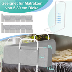 SWANEW Bettgitter Rausfallschutz 150/180/200cm , Verformbar Kinderbettgitter 5-Loch Höhenverstellbar, für Boxspringbetten und Kinderbett