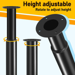 4er-Set Tischbeine Metall Schwarz – Höhenverstellbar 710–1100 mm