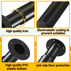 4er-Set Tischbeine Metall Schwarz – Höhenverstellbar 710–1100 mm