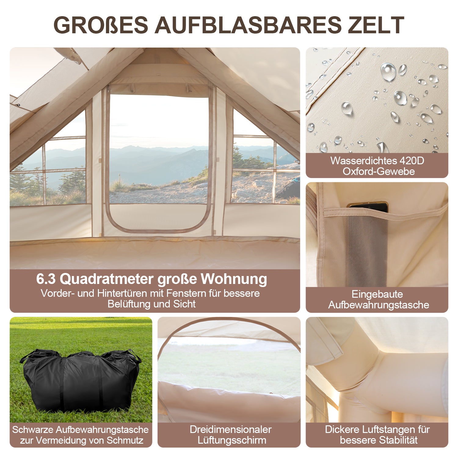 SWANEW Aufblasbares Gampingzelt
