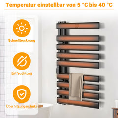 SWANEW Badheizkörper Handtuchhalter 425W, Handtuchheizkörper mit Fernbedienung