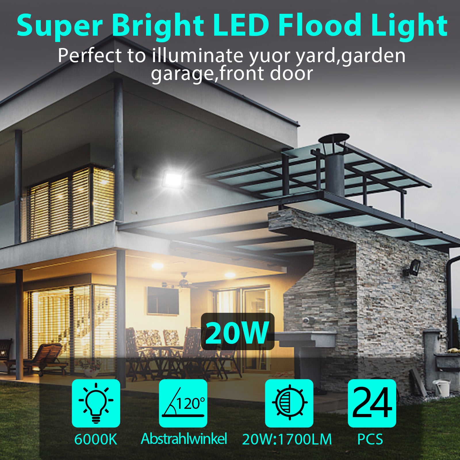SWANEW LED Strahler, 20/30/50/100W LED Fluter, Warmweiß/Kaltweiß Außenstrahler, IP66 Scheinwerfer (kein Stecker)