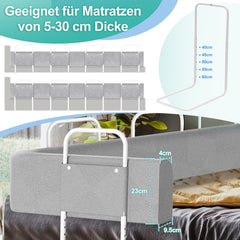SWANEW Bettgitter Rausfallschutz 150/180/200cm , Verformbar Kinderbettgitter 5-Loch Höhenverstellbar, für Boxspringbetten und Kinderbett