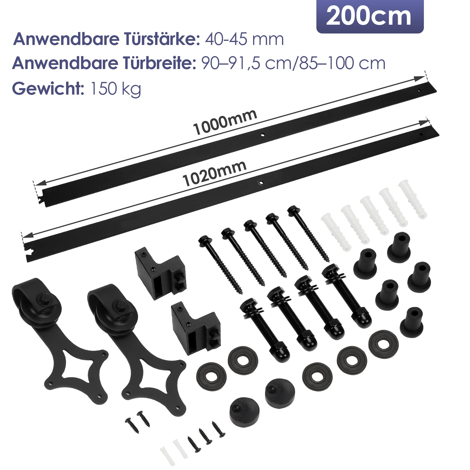 Schiebetürbeschlag Diamant 183/200 cm