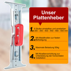 SWANEW Plattenheber, Fliesen Steinheber, Fliesenheber, Tragkraft 50kg Greifber.300-500mm