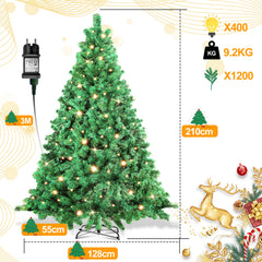 SWANEW Künstlicher Weihnachtsbaum mit Beleuchtung, PVC Automatischer Christbaum, künstlich Tannenbaum