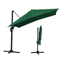 SWANEW Sonnenschirm 300 x 300 cm mit Gartenschirm mit StÀnder Ampelschirm, Sonnenschutz UV50+, 360° Drehbar und Kippbar