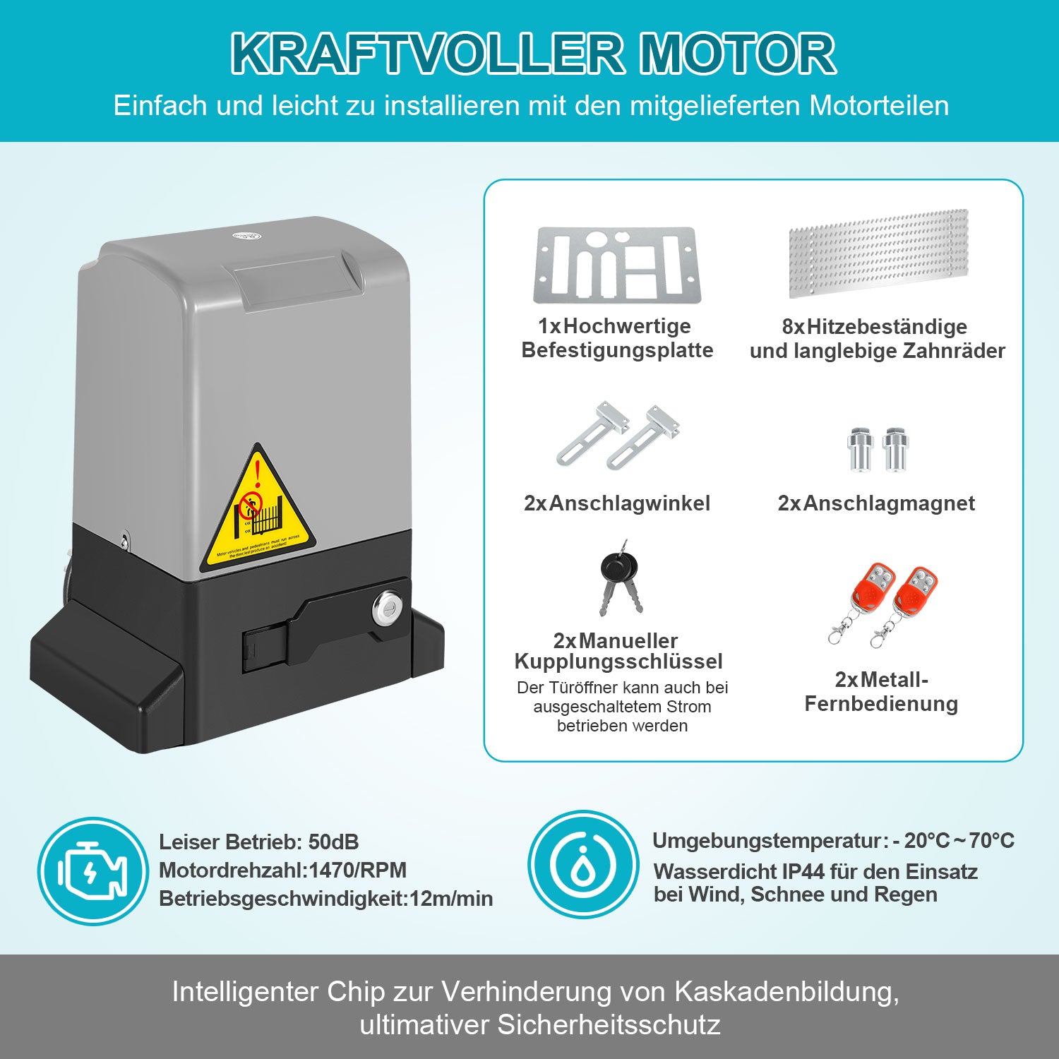 Schiebetorantrieb Elektrischer 370W/550W