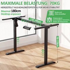 SWANEW Höhenverstellbarer Schreibtisch 70-115cm Tischgestell PC-Tisch DIY Elektrisch