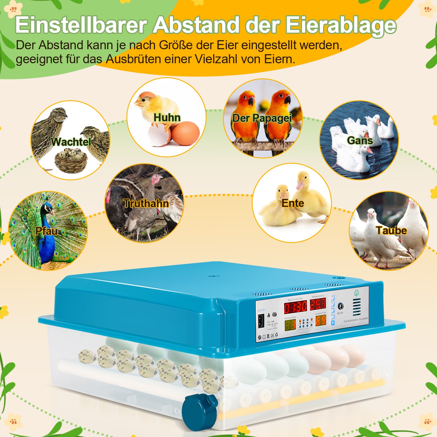 64 Eier Brutmaschine Vollautomatisch