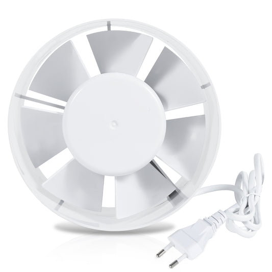 SWANEW Badlüfter Fan Rohrventilator 100mm mit Rückstauklappe Badezimmerlüfter Bad Rauchabzug Ventilator 130m³/h Rohrlüfter