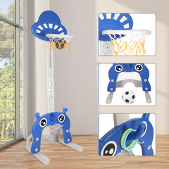 SWANEW Kinder Basketballkorb Set, 4 in1 Höhenverstellbarer Basketballständer