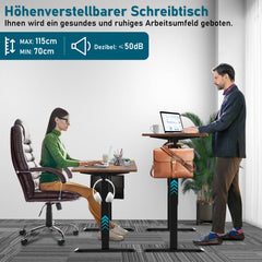 SWANEW Schreibtisch, Elektrischer Höhenverstellbarer Tischgestell 3 Memory-Steuerung, Mit Tischplatte, Standing Desk