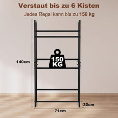 SWANEW Getränkekistenregal Kistenregal Ständer Kastenregal Halter 6 Kisten