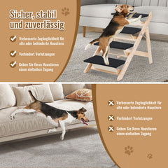 SWANEW Hundetreppe, Hunderampe, 2 in 1 Faltbar Haustiertreppe Hundetreppen, Bis 80kg