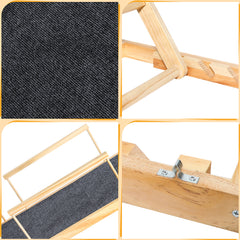 SWANEW Hunderampe 120cm lang, Hundetreppe aus Holz, Haustierrampe für kleine große Hunde und Katzen, rutschfeste klappbar, bis zu 90KG Tragkraft