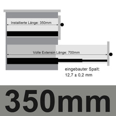 SWANEW Schubladenschienen 250 - 550 mm, Schubladen Schienensystem mit Selbsteinzug, Teleskopschiene vollauszug Schubladenauszüg, Kugelführung, Tragkraft 35 Kg