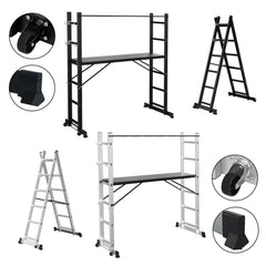 Mehrzweckleiter 4-in-1 Aluminium Leiter 6+6 Stufen