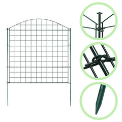 SWANEW Teichzaun Gartenzaun Metall Steckzaun Set – Gitterzaun Zaunelemente für Garten, Teichschutz & Freigehege, wetterfester & flexibler Gartenzaun