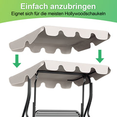 SWANEW Sonnendach, ersatzdach, Sonnenschutz, Hollywoodschaukel, Ersatz-Bezug 210x145cm