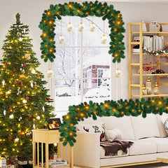 SWANEW Weihnachtsgirlande 5m 100 LEDs, Weihnachten Dekoration, Weihnachten GrĂŒne Girlande mit Lichterkette Tannengirlande