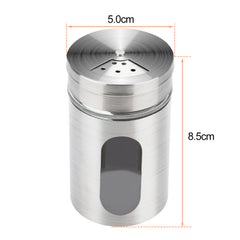 SWANEW Gewürzstreuer, Edelstahl Gläser Gewürz, Streuer Dosen, Glas Box 12er Set