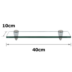 SWANEW Glasablage Glasregal, Glas Wandregal Klarglas mit 8mm ESG Sicherheitsglas und Halterung, Duschregal/Badablage
