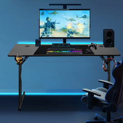 SWANEW Gaming Schreibtisch, 120/140cm Ergonomischer Computertisch