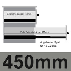 SWANEW Schubladenschienen 250 - 550 mm, Schubladen Schienensystem mit Selbsteinzug, Teleskopschiene vollauszug Schubladenauszüg, Kugelführung, Tragkraft 35 Kg
