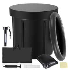 SWANEW Eisbad Eisbaden Tonne 80 cm, Faltbare Badewanne 390L, Kältetherapie Set mit 5 Isolierschichten, Aufblasbare Eistonne-Set für Zuhause