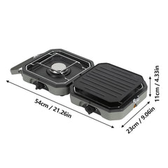 SWANEW Campingkocher 2 flammig Faltbarer Gas 4.6kw 2in1 Outdoor Gaskocher