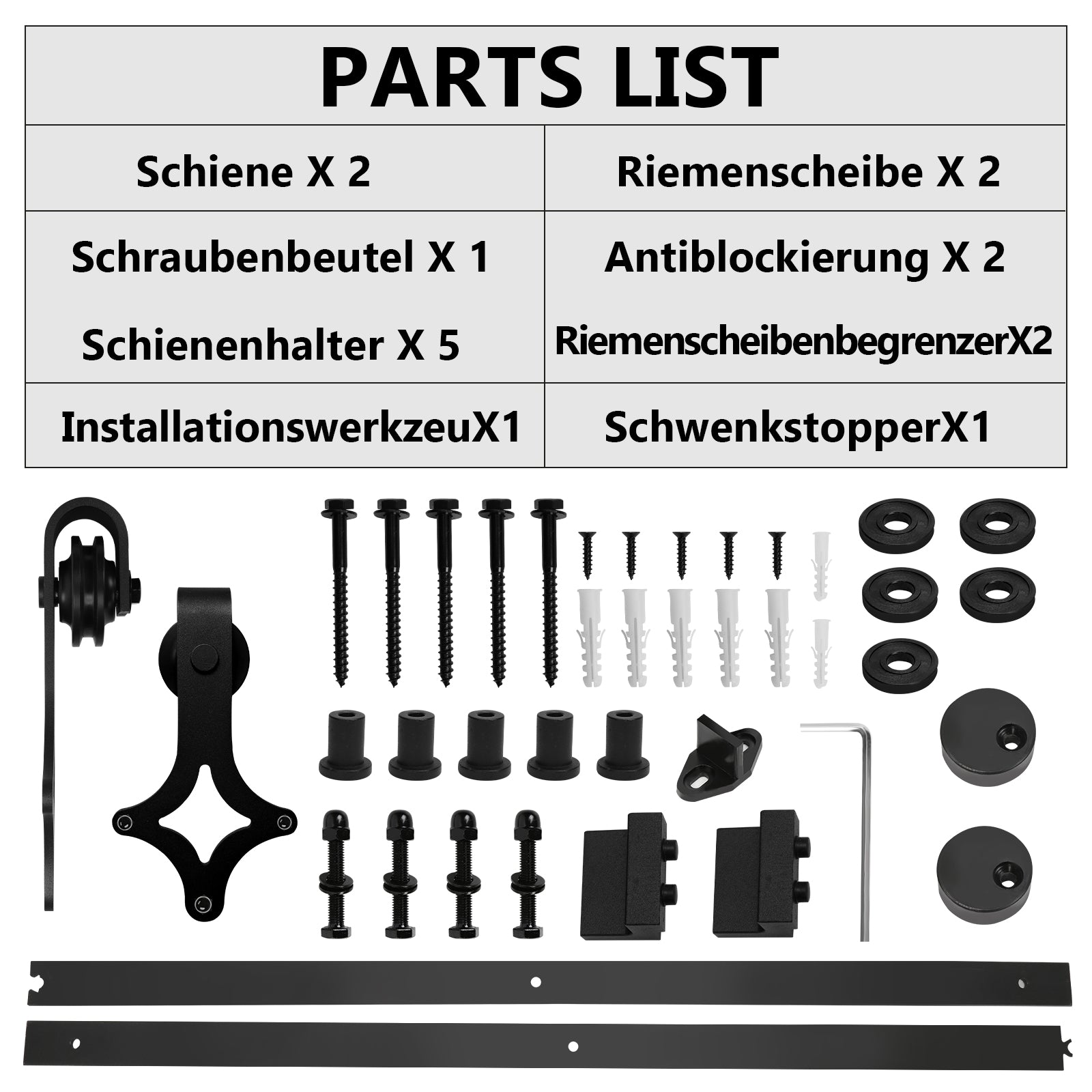 Schiebetürbeschlag Diamant 183/200 cm