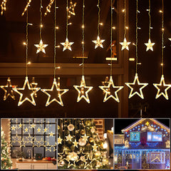 SWANEW LED Lichterkette, Warmweiß Lichterkettenvorhang mit 8 Modi für Innen Außen, IP44 Wasserfest für Weihnachten Garten Party Deko