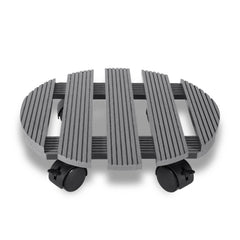 SWANEW WPC Pflanzenroller, Blumenroller mit Rollen, Kübelroller für Pflanzen, Blumentopf, Eckig 30 x 30 cm|Rund Ø 30 x 7,5 cm