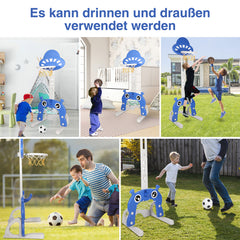 SWANEW Kinder Basketballkorb Set, 4 in1 Höhenverstellbarer Basketballständer