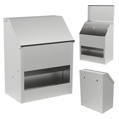 Hühnerfutterautomat mit Deckel & Wandhalterung