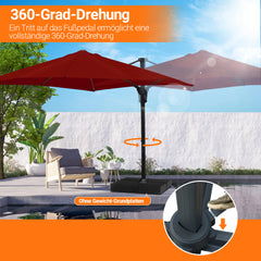 SWANEW Sonnenschirm 300 x 300 cm mit Gartenschirm mit StÀnder Ampelschirm, Sonnenschutz UV50+, 360° Drehbar und Kippbar