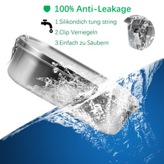 SWANEW Edelstahl Brotdose auslaufsicher Lunchbox Metall Dichte Bento Box Fassungsvermögen mit Fächern