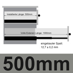 SWANEW Schubladenschienen 250 - 550 mm, Schubladen Schienensystem mit Selbsteinzug, Teleskopschiene vollauszug Schubladenauszüg, Kugelführung, Tragkraft 35 Kg