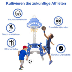 SWANEW Kinder Basketballkorb Set, 4 in1 Höhenverstellbarer Basketballständer