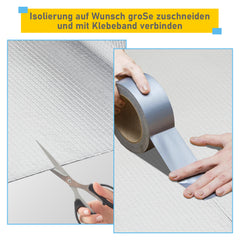 SWANEW Isolierfolie 1M X 20M Heizkörper Reflexionsfolie 20㎡ thermofolie Reflexionsfolie Heizung Dämmfolie Isolierung Wand Isolierfolie Heizung, 200 g/m²